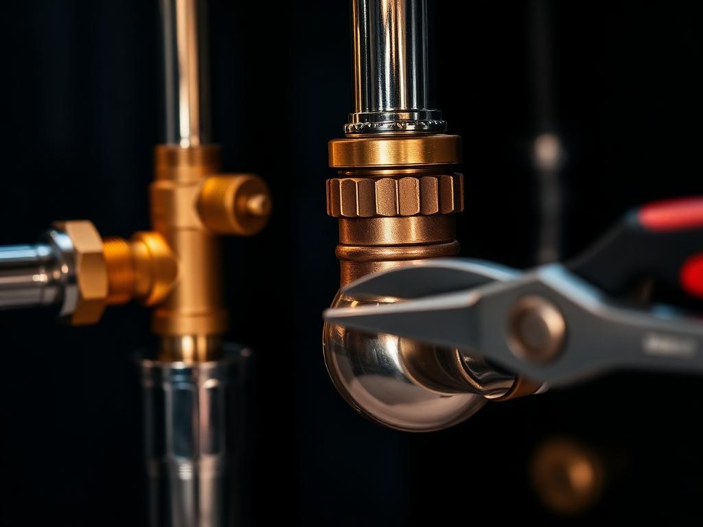Premium chrome and brass pipework installation